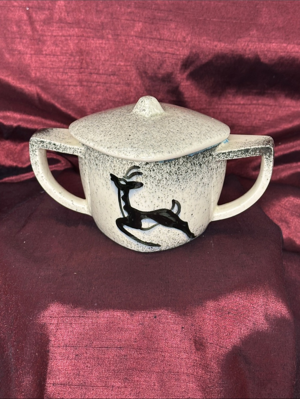 Vintage Loma of Arizona Covered Sugar Bowl / Small Tureen - MCM Deer Motif 🌵🦌✨
